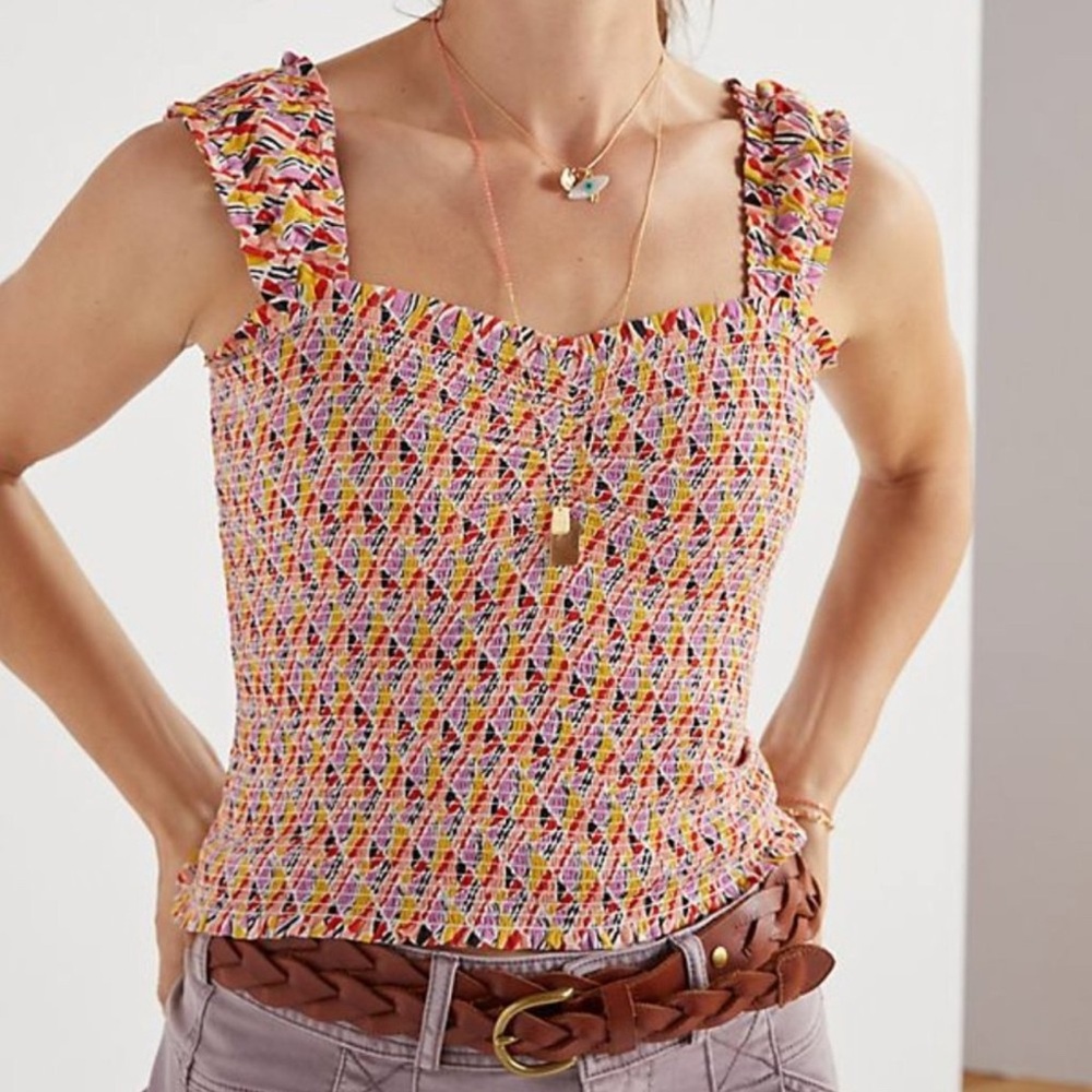 Maeve Anthropologie Smocked Tank Top